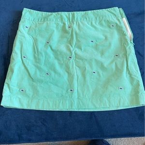 Vineyard Vines whale corduroy green skirt